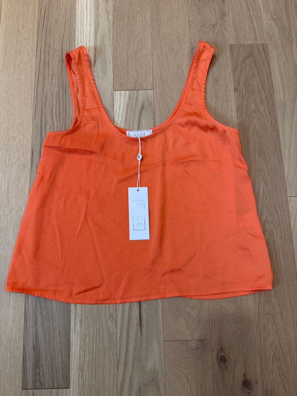 Sage the Label- Show off scoop satin tank